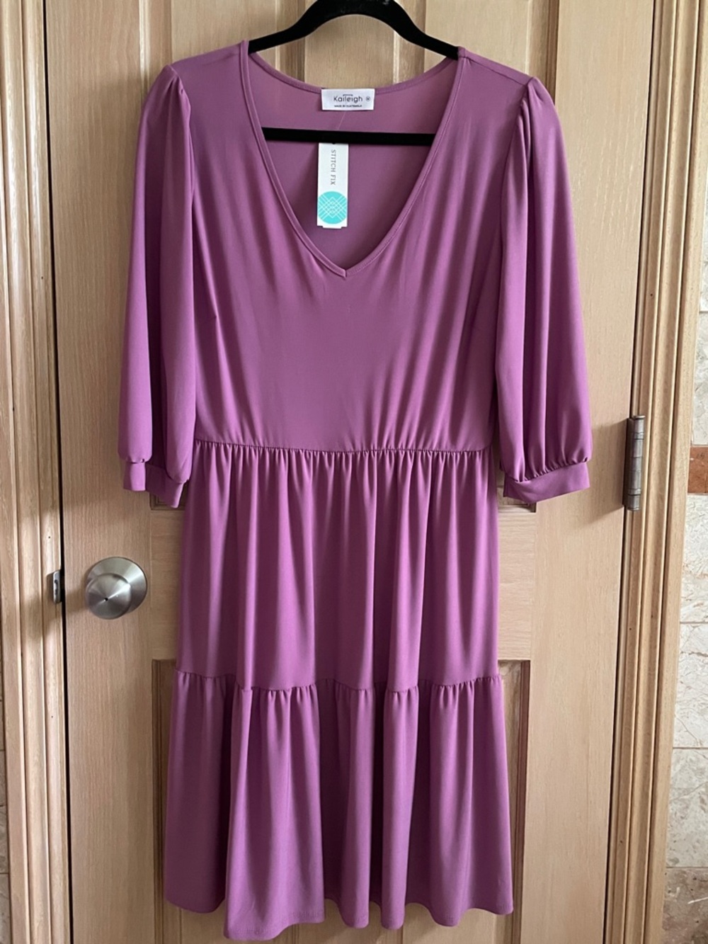 Kaileigh Dusty Rose V-Neck Tiered Midi Dress NWT